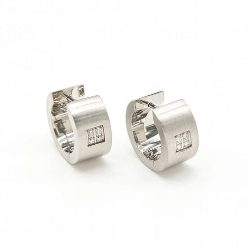 Boucles d'oreilles VETO - Boucles d’oreilles en acier 316L et diamants 58 Facettes D363919SO
