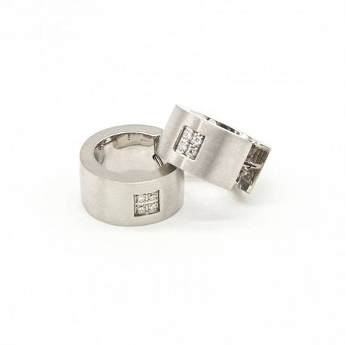 Boucles d'oreilles VETO - Boucles d’oreilles en acier 316L et diamants 58 Facettes D363919SO