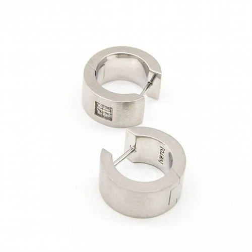 Boucles d'oreilles VETO - Boucles d’oreilles en acier 316L et diamants 58 Facettes D363919SO