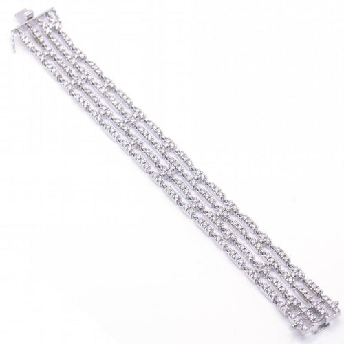 Bracelet Bracelet rivière à 4 rangs en or blanc 18 carats et diamants 58 Facettes D364206LF