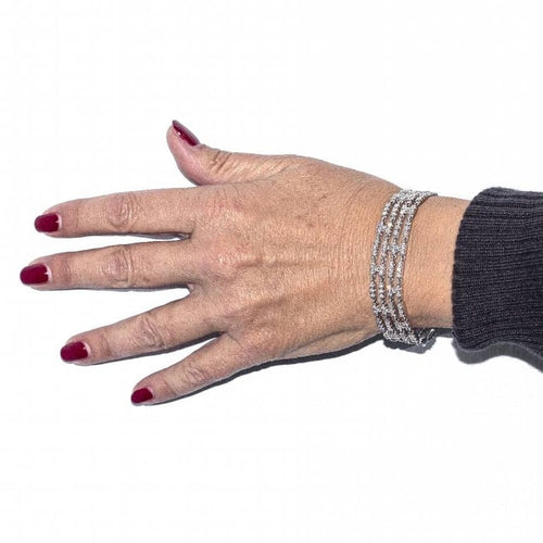 Bracelet Bracelet rivière à 4 rangs en or blanc 18 carats et diamants 58 Facettes D364206LF