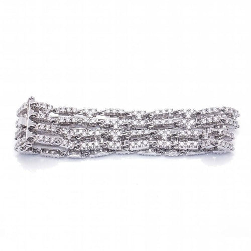 Bracelet Bracelet rivière à 4 rangs en or blanc 18 carats et diamants 58 Facettes D364206LF