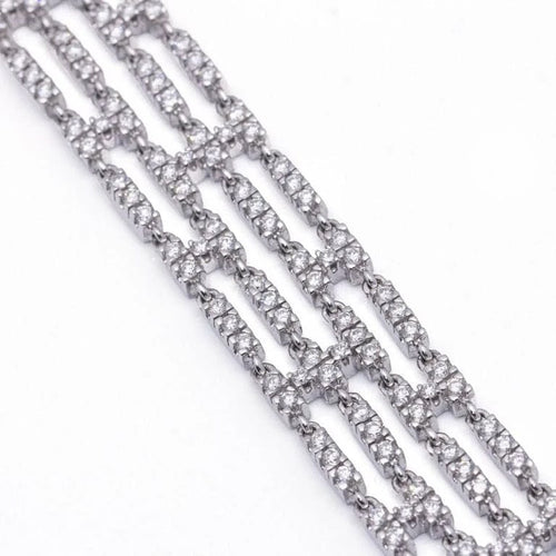 Bracelet Bracelet rivière à 4 rangs en or blanc 18 carats et diamants 58 Facettes D364206LF