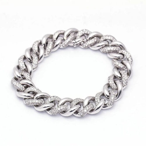 Bracelet SLABONES - Bracelet pavé de diamants en or blanc 18 carats 58 Facettes D364208LF