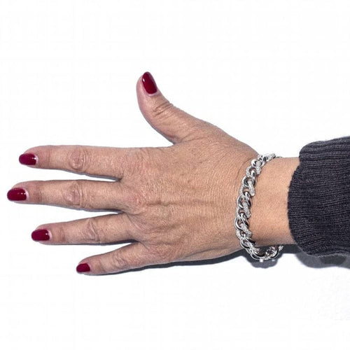 Bracelet SLABONES - Bracelet pavé de diamants en or blanc 18 carats 58 Facettes D364208LF