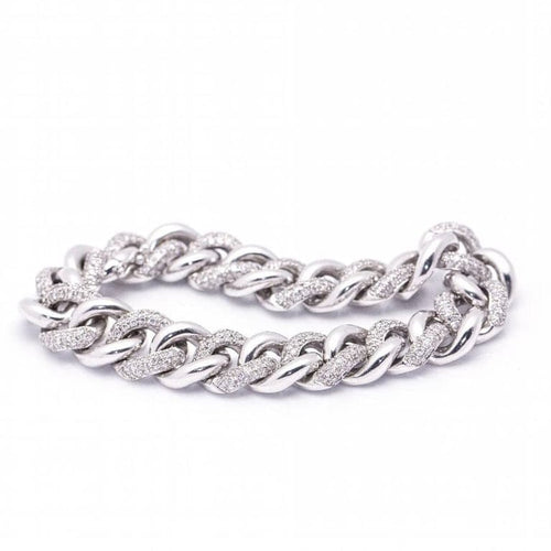 Bracelet SLABONES - Bracelet pavé de diamants en or blanc 18 carats 58 Facettes D364208LF