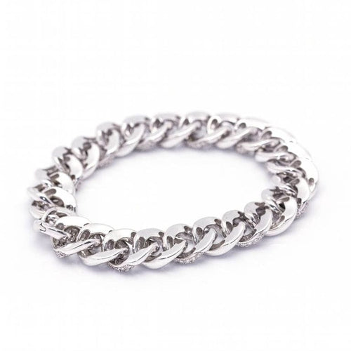 Bracelet SLABONES - Bracelet pavé de diamants en or blanc 18 carats 58 Facettes D364208LF