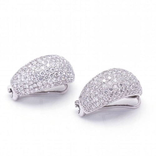Boucles d'oreilles TAUBE - Boucles d’oreilles en or blanc 18 carats pavées de diamants 58 Facettes D364221LF