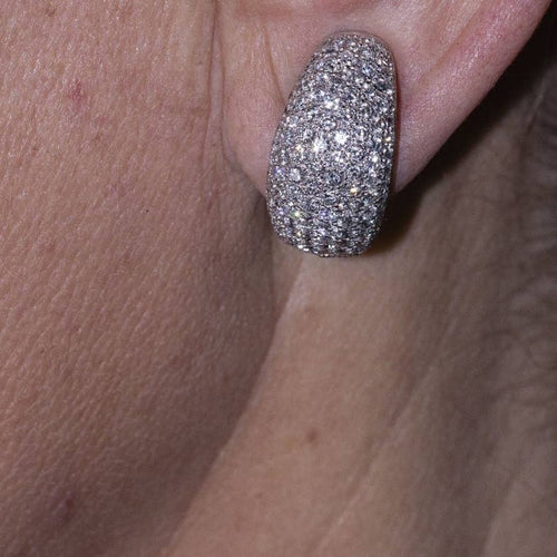 Boucles d'oreilles TAUBE - Boucles d’oreilles en or blanc 18 carats pavées de diamants 58 Facettes D364221LF