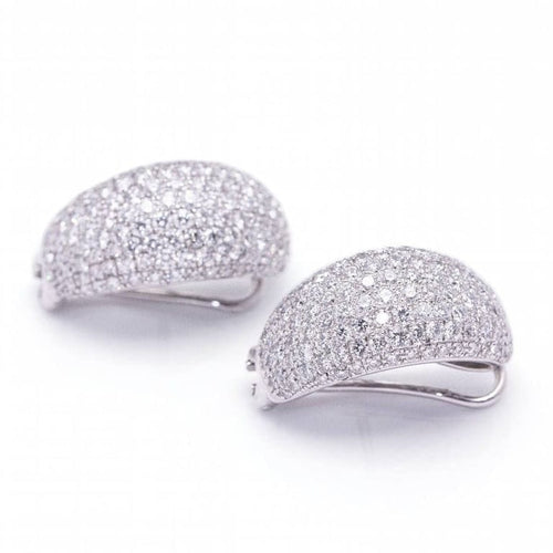 Boucles d'oreilles TAUBE - Boucles d’oreilles en or blanc 18 carats pavées de diamants 58 Facettes D364221LF