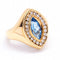 Bague 56 Bague navette en or rose 18 carats avec topaze et diamants 58 Facettes D364833FV