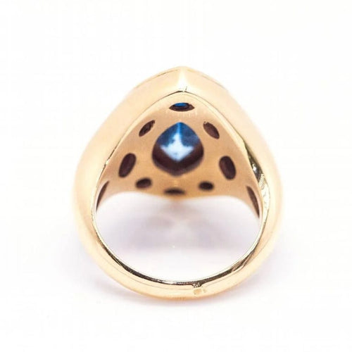 Bague 56 Bague navette en or rose 18 carats avec topaze et diamants 58 Facettes D364833FV