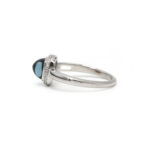 Bague 54 FRED Pain de Sucre - Bague en or blanc 750 avec topaze et diamants 58 Facettes 260059R