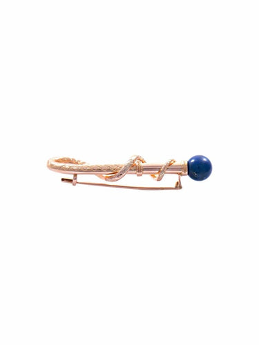 Broche Broche fouet en or jaune 18 ct et lapis-lazuli 58 Facettes