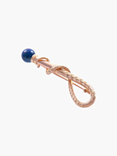 Broche Broche fouet en or jaune 18 ct et lapis-lazuli 58 Facettes