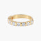 Bague 53 Demi-alliance - Bague en or jaune 18 ct et 9 diamants 58 Facettes