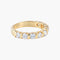 Bague 53 Demi-alliance - Bague en or jaune 18 ct et 9 diamants 58 Facettes
