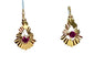 Boucles d'oreilles Boucles d’oreilles dormeuses en or jaune 18 carats et pierres rouges 58 Facettes AB677