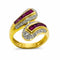 Bague 54 Bague en or jaune 750 avec diamants et rubis 58 Facettes 50091