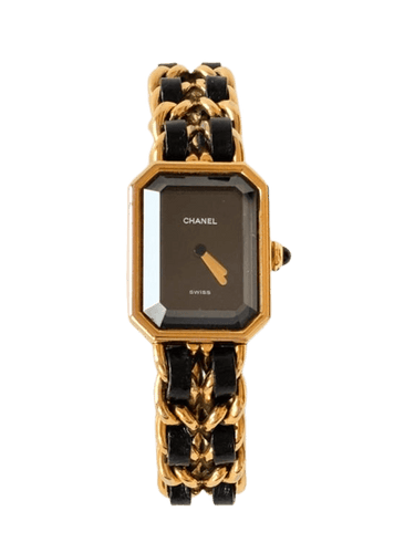 Montre CHANEL Première - Montre vintage à quartz, bracelet plaqué or et cuir noir 58 Facettes WC-2025-2358