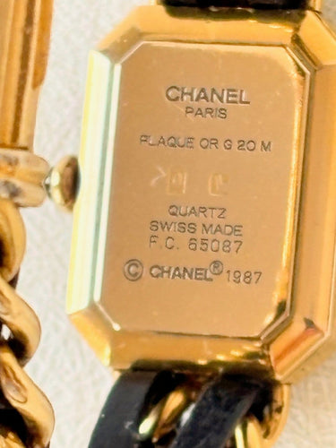Montre CHANEL Première - Montre vintage à quartz, bracelet plaqué or et cuir noir 58 Facettes WC-2025-2358
