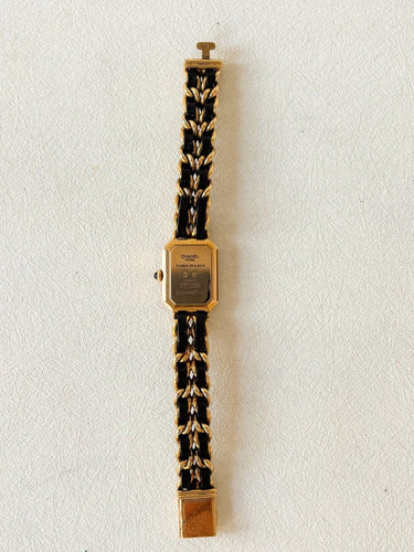 Montre CHANEL Première - Montre vintage à quartz, bracelet plaqué or et cuir noir 58 Facettes WC-2025-2358