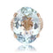 Bague 52 Bague vintage en or rose 18 carats et aigue-marine 58 Facettes 25-130