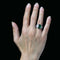 Bague 53 Bague Art déco en or blanc avec émeraude, diamants et saphirs 58 Facettes 25-137
