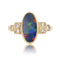Bague 50 Bague opale noire et diamants en or jaune 18 carats 58 Facettes 25-087