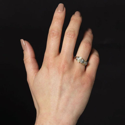 Bague 52 Bague ancienne nœud en or rose 18 carats et diamants 58 Facettes 25-011