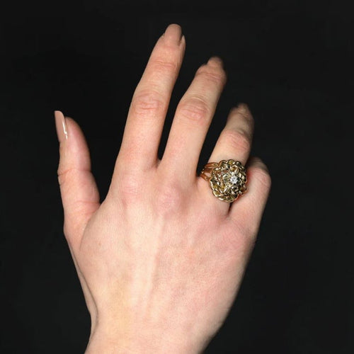 Bague 58 Bague vintage entrelacée en or jaune 18 carats et diamant 58 Facettes 25-017