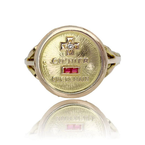 Bague 54 Augis - Bague « Plus qu’hier moins que demain » en or jaune et diamant 58 Facettes CV131
