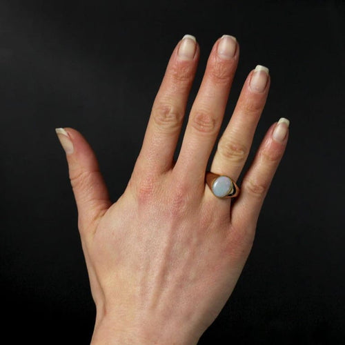 Bague 63 Bague opale cabochon en or rose 18 carats 58 Facettes 24-322