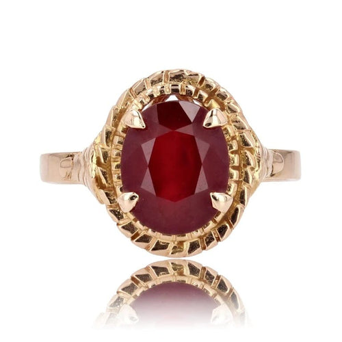 Bague 56 Bague vintage en or rose 18 carats et rubis 58 Facettes 24-063