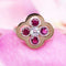 Bague 52 Bague trèfle ancienne en or jaune et platine, rubis et diamants 58 Facettes 24-187