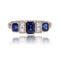 Bague 53 Bague jarretière Art déco en or blanc 18 carats, saphirs et diamants 58 Facettes 24-114