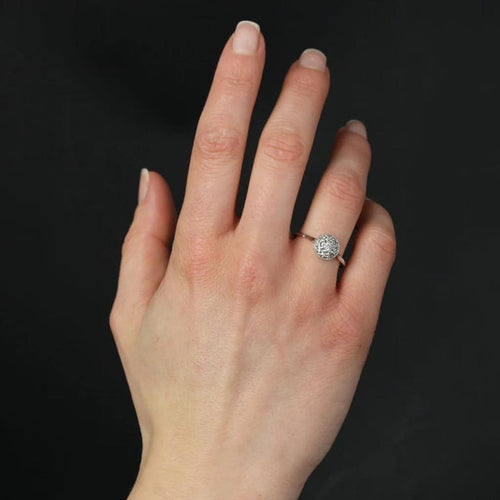 Bague 60 Bague Art déco pavée de diamants en or blanc et platine 58 Facettes 23-367