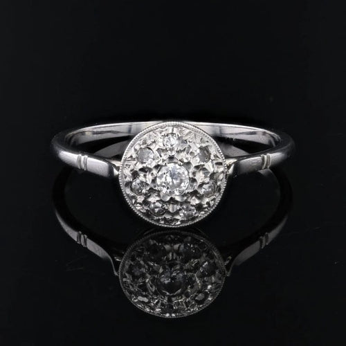Bague 60 Bague Art déco pavée de diamants en or blanc et platine 58 Facettes 23-367