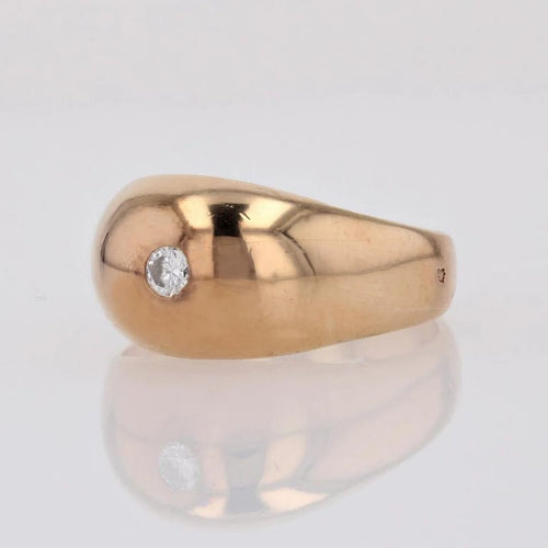 Bague 55 Bague jonc bombé en or rose 18 carats et diamant 58 Facettes 14-286