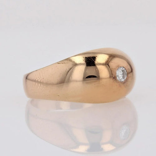 Bague 55 Bague jonc bombé en or rose 18 carats et diamant 58 Facettes 14-286