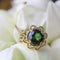 Bague 53 Bague vintage en or jaune 18 carats et tourmaline verte 58 Facettes 23-259