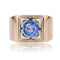 Bague 49 Bague chevalière en or jaune 18 carats et platine au saphir 58 Facettes 23-260