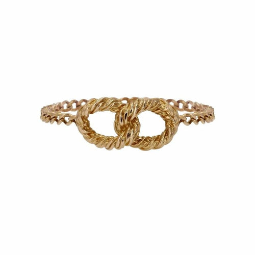 Bague 62 Bague chaîne à boucles entrelacées en or jaune 18 carats 58 Facettes 23-217
