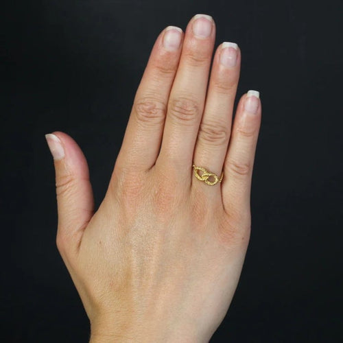 Bague 62 Bague chaîne à boucles entrelacées en or jaune 18 carats 58 Facettes 23-217