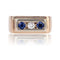 Bague 57 Bague chevalière ancienne en or rose 18 carats saphirs et diamant 58 Facettes 23-190