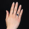 Bague 53 Bague Art déco navette en or blanc 18 carats saphirs et diamants 58 Facettes 23-144