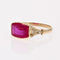 Bague 53 Bague ancienne en or jaune 18 carats au rubis de synthèse 58 Facettes 20-159
