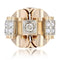 Bague 57 Bague rétro années 1940 en or jaune et platine avec diamants 58 Facettes 22-620