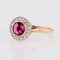 Bague 56 Bague ancienne ronde en or jaune 18 carats, platine, grenat et diamants 58 Facettes 23-008