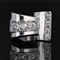 Bague 58 Bague tank asymétrique en or rhodié 18 carats et diamants 58 Facettes 22-625